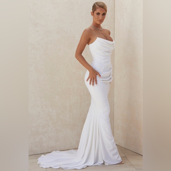House of CB Dresses House Of Cb Esmee Ivory Draped Strapless Bridal